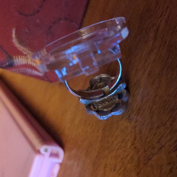 Sarah Cov. Signed & Stamped Vintage Ring Sarah Coventry Blue Oval Ring - Picture 10 of 17